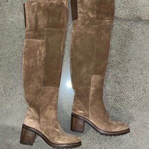 Suede Brown Over the Knee Boots